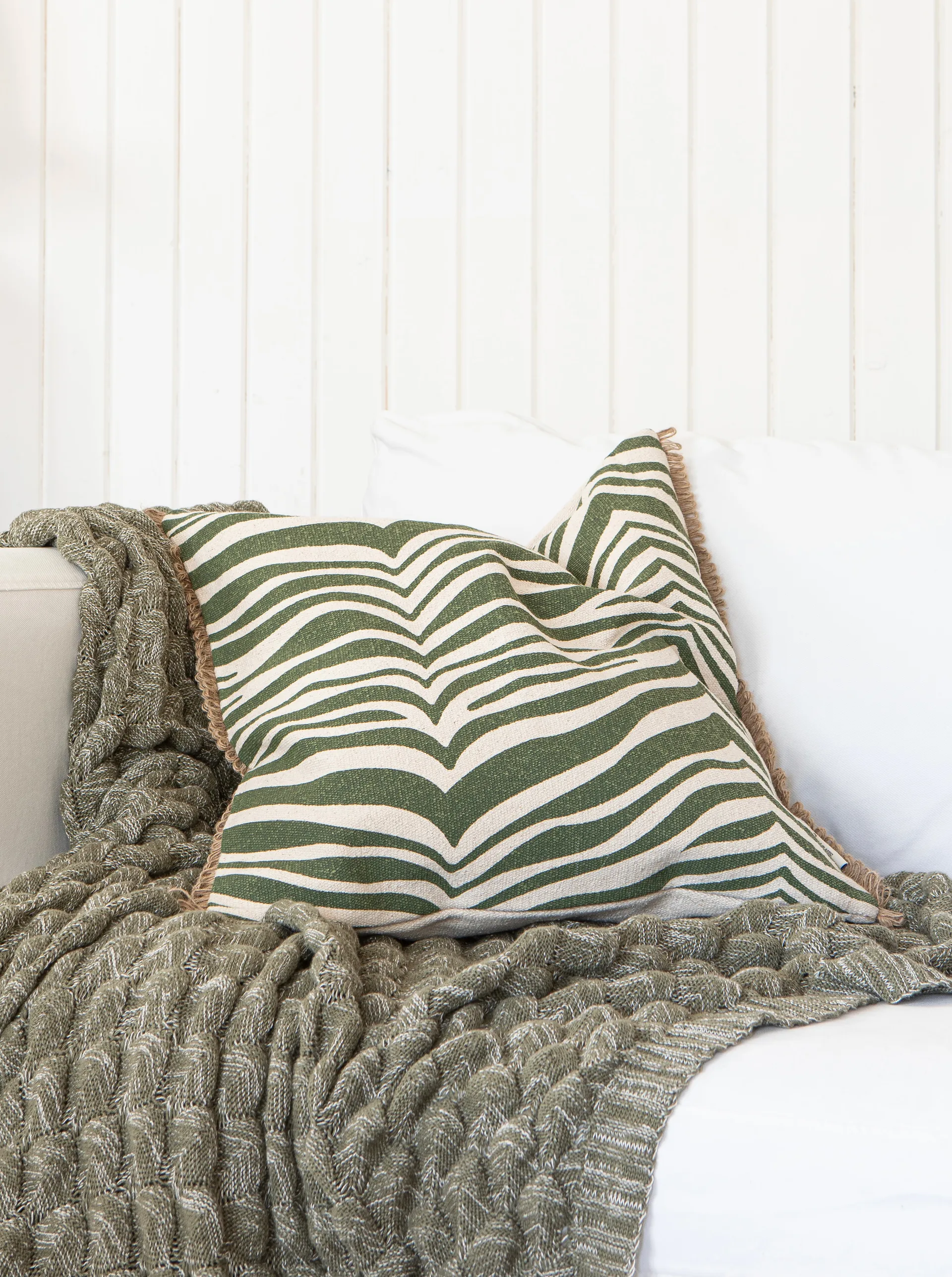 Zebra cushion 50x50 cm, Green Classic Collection