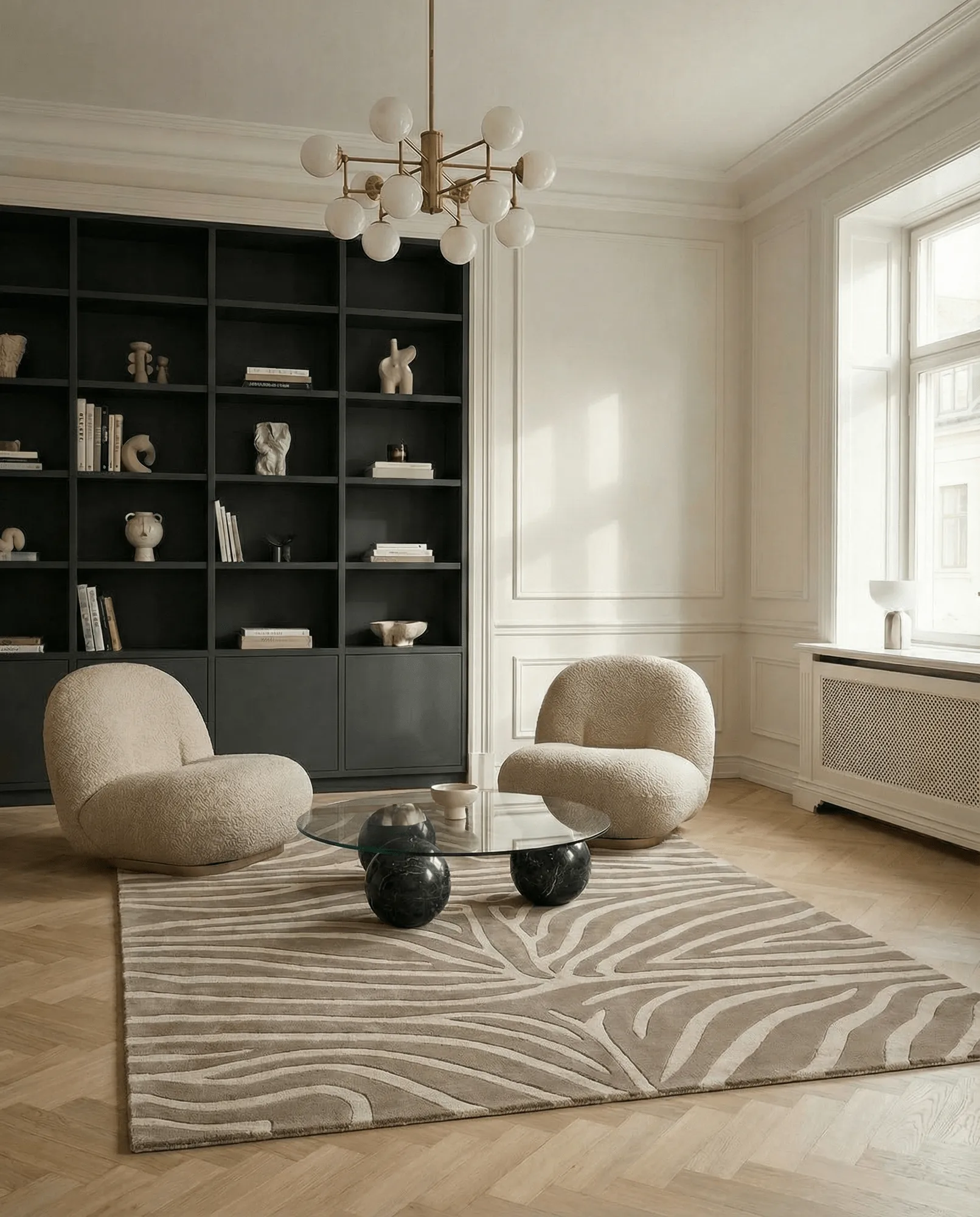Zebra rug 250x350 cm, Beige, 250x350 cm Classic Collection