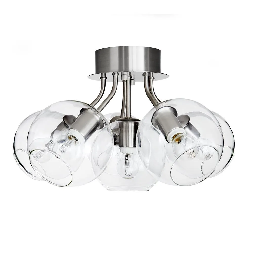 Tage ceiling lamp, silver-clear glass CO Bankeryd
