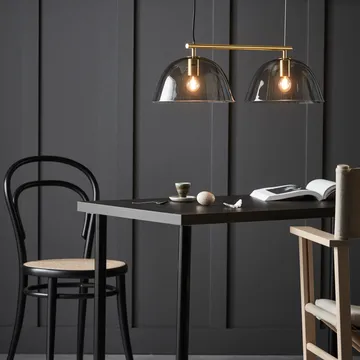 Wendo 70 ceiling lamp smoke-coloured glass - Brass finish - CO Bankeryd