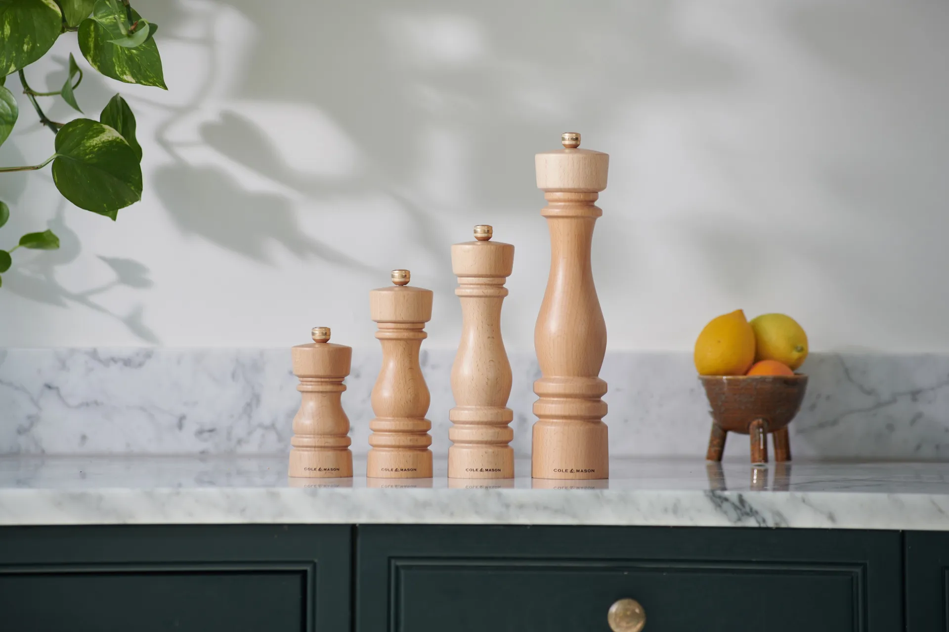 London Salt and Pepper Mill Set 13 cm, Natural Cole & Mason