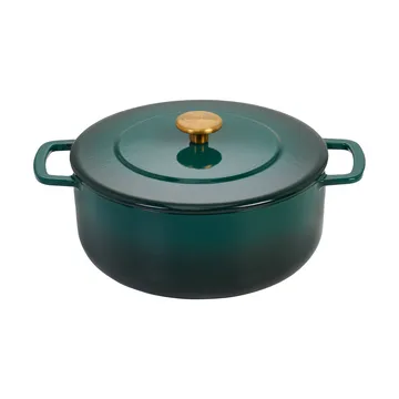 Combekk Enameled cast iron casserole Ø24 cm - Holly Green-gold knob - Combekk