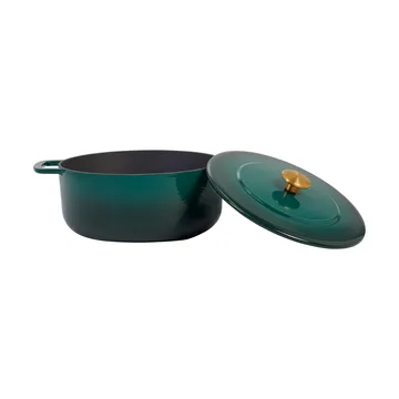 Combekk Enameled cast iron casserole Ø24 cm - Holly Green-gold knob - Combekk