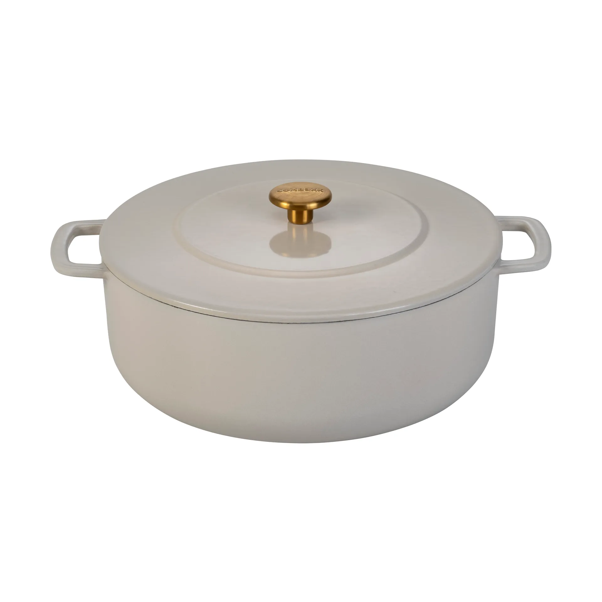 Combekk Enameled cast iron casserole Ø24 cm, Sand-gold knob Combekk