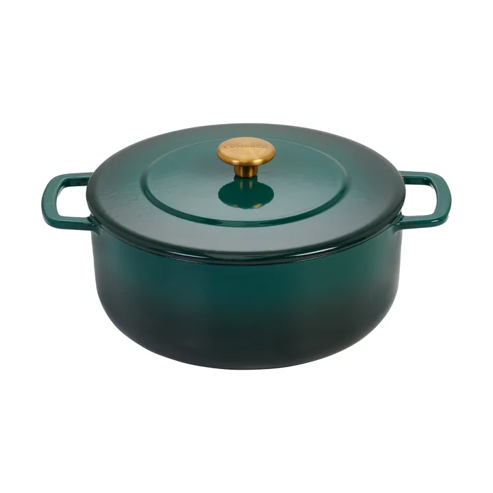 Combekk Enameled cast iron casserole Ø28 cm - Holly Green-gold knob - Combekk
