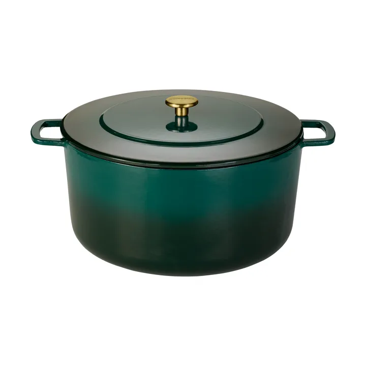 Combekk Enameled cast iron pot Ø32 cm - Holly Green-gold knob - Combekk