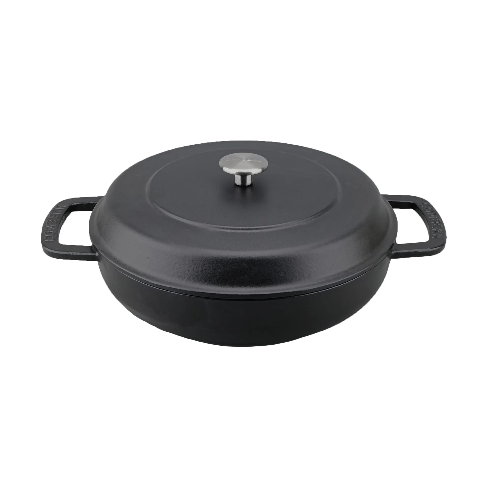 Combekk Enameled cast iron sauté pan Ø28 cm, Black-silver knob Combekk