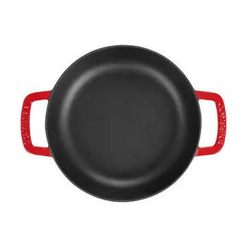 Combekk Enameled cast iron sauté pan Ø28 cm - Cherry-silver knob - Combekk