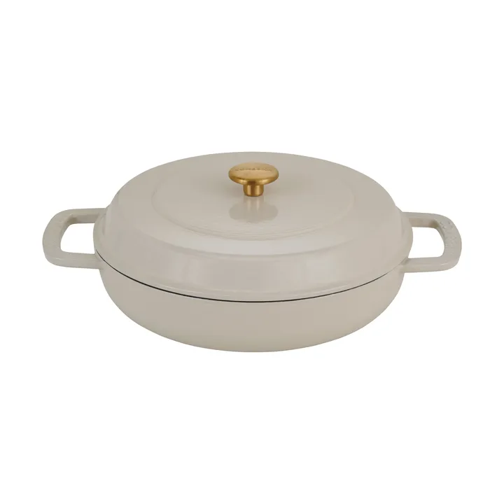 Combekk Enameled cast iron sauté pan Ø28 cm - Sand-gold knob - Combekk