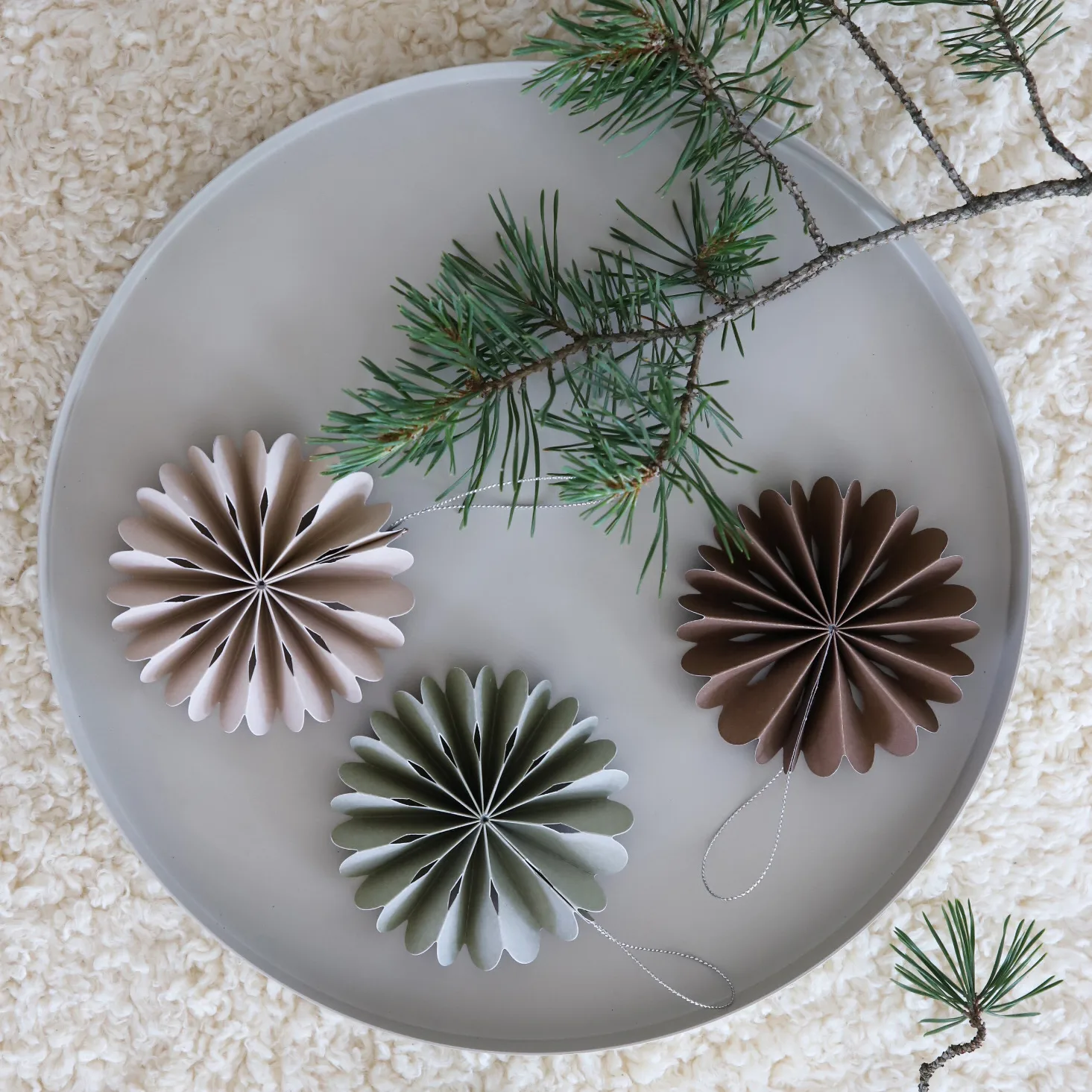 Paper Flowers Christmas ornament, coffee Cooee Design