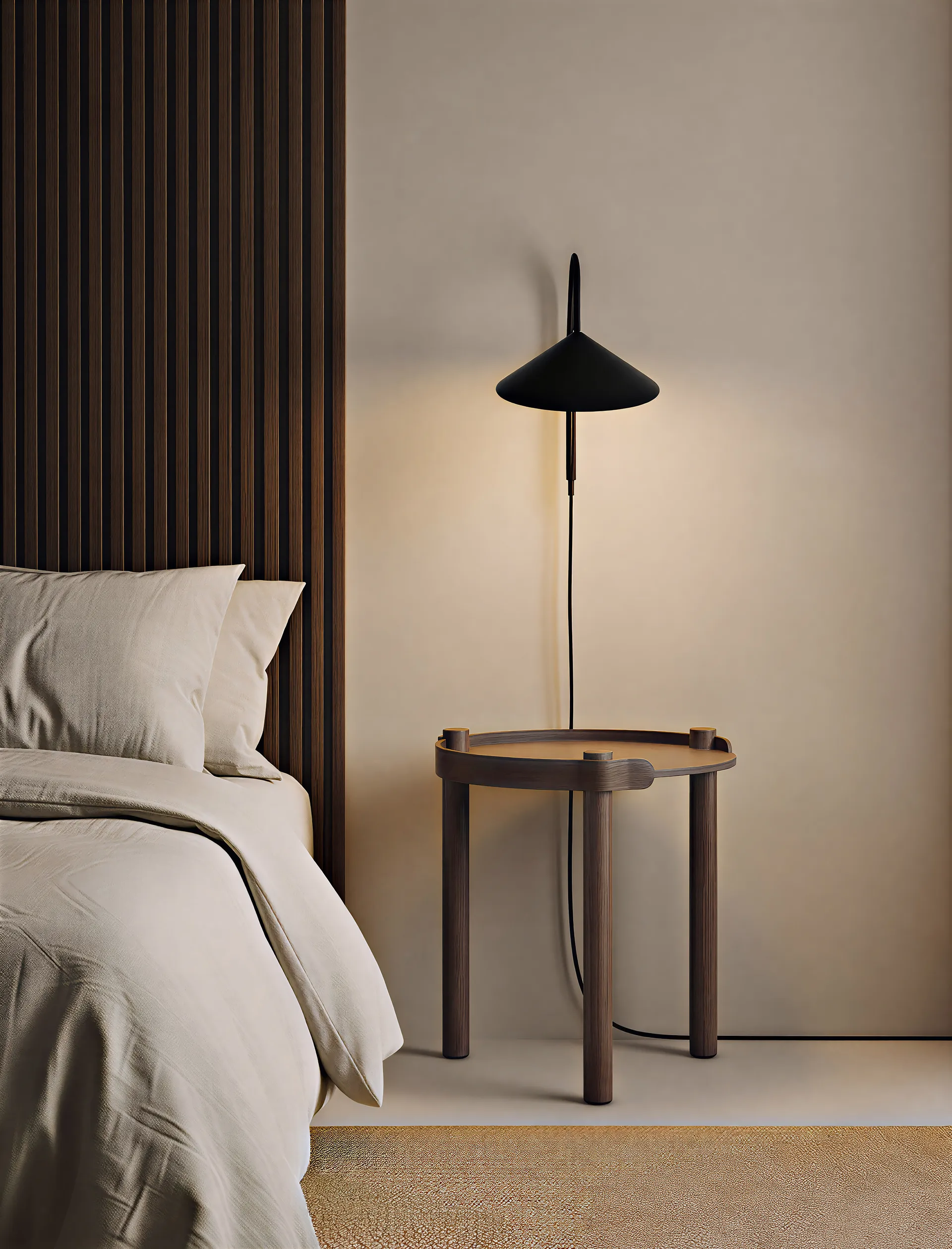 Woody table Ø45 cm, Dark stained oak Cooee Design