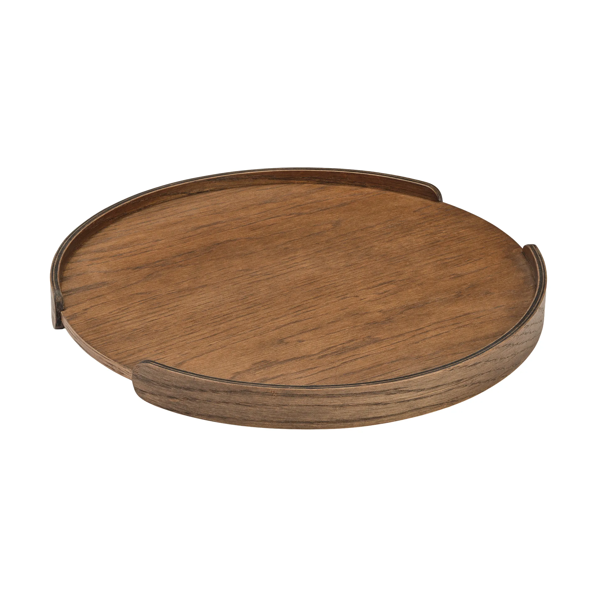 Woody tray, Dark stained oak, Ø35 cm Cooee Design