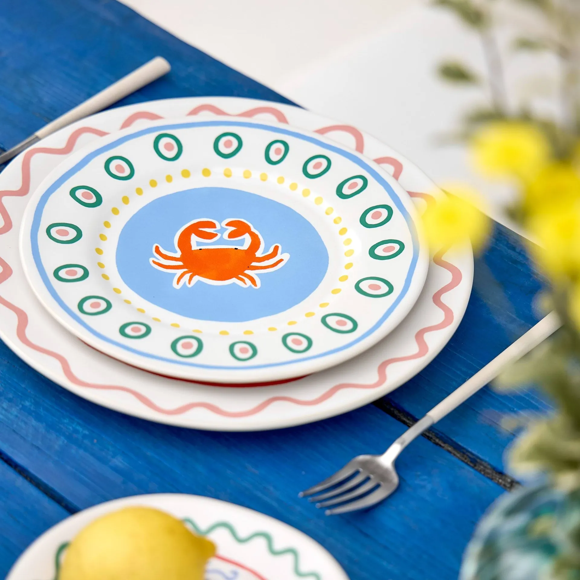 Summer Bliss side plate, Crab, Ø22 cm Costa Nova