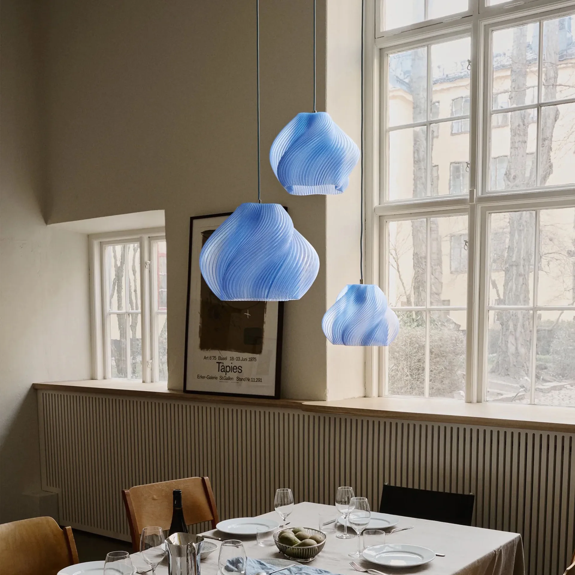 Soft Serve pendant, Blueberry sorbet-chrome, 01, 20 cm Crème Atelier