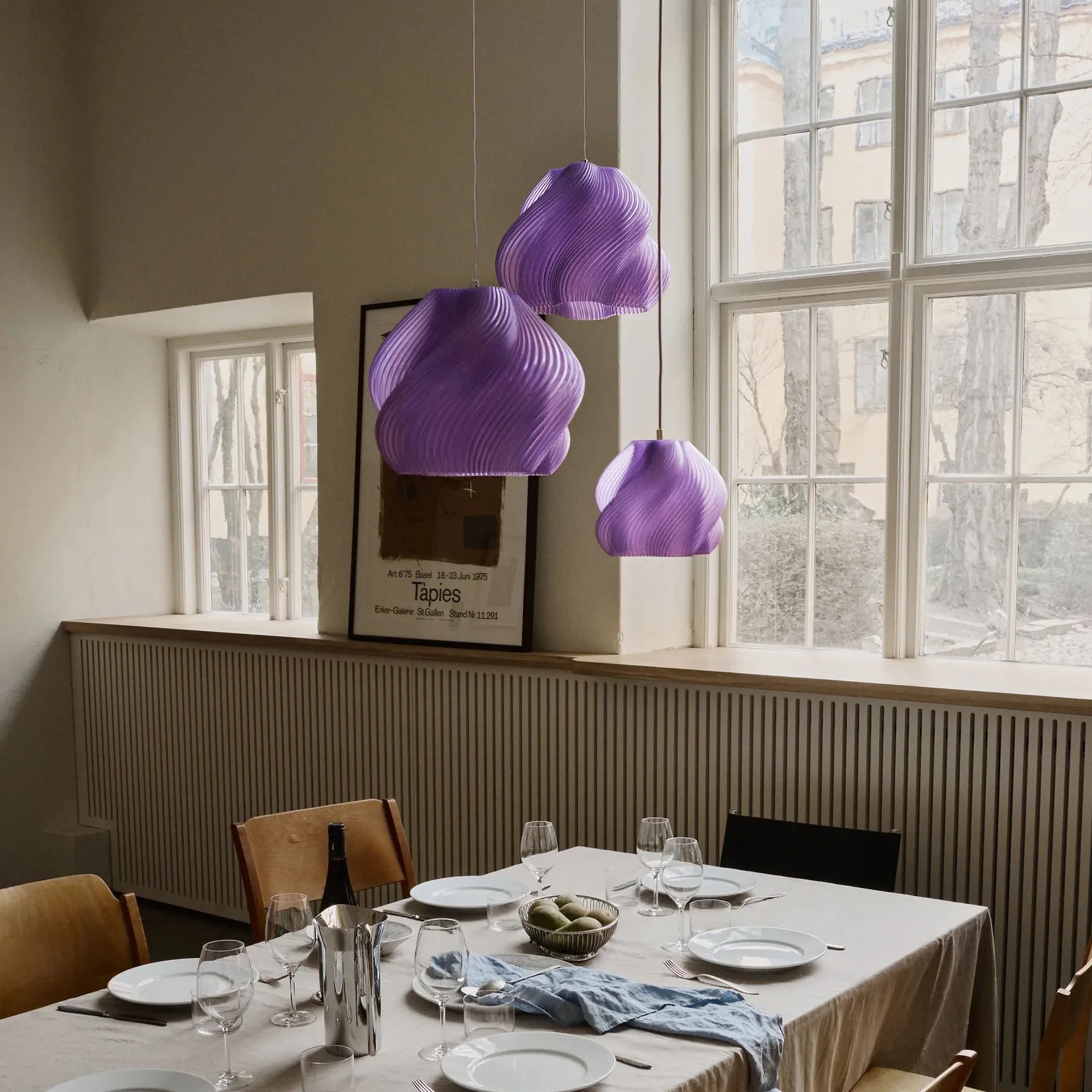 Soft Serve pendant, Lavender sorbet-chrome, 01, 20 cm Crème Atelier