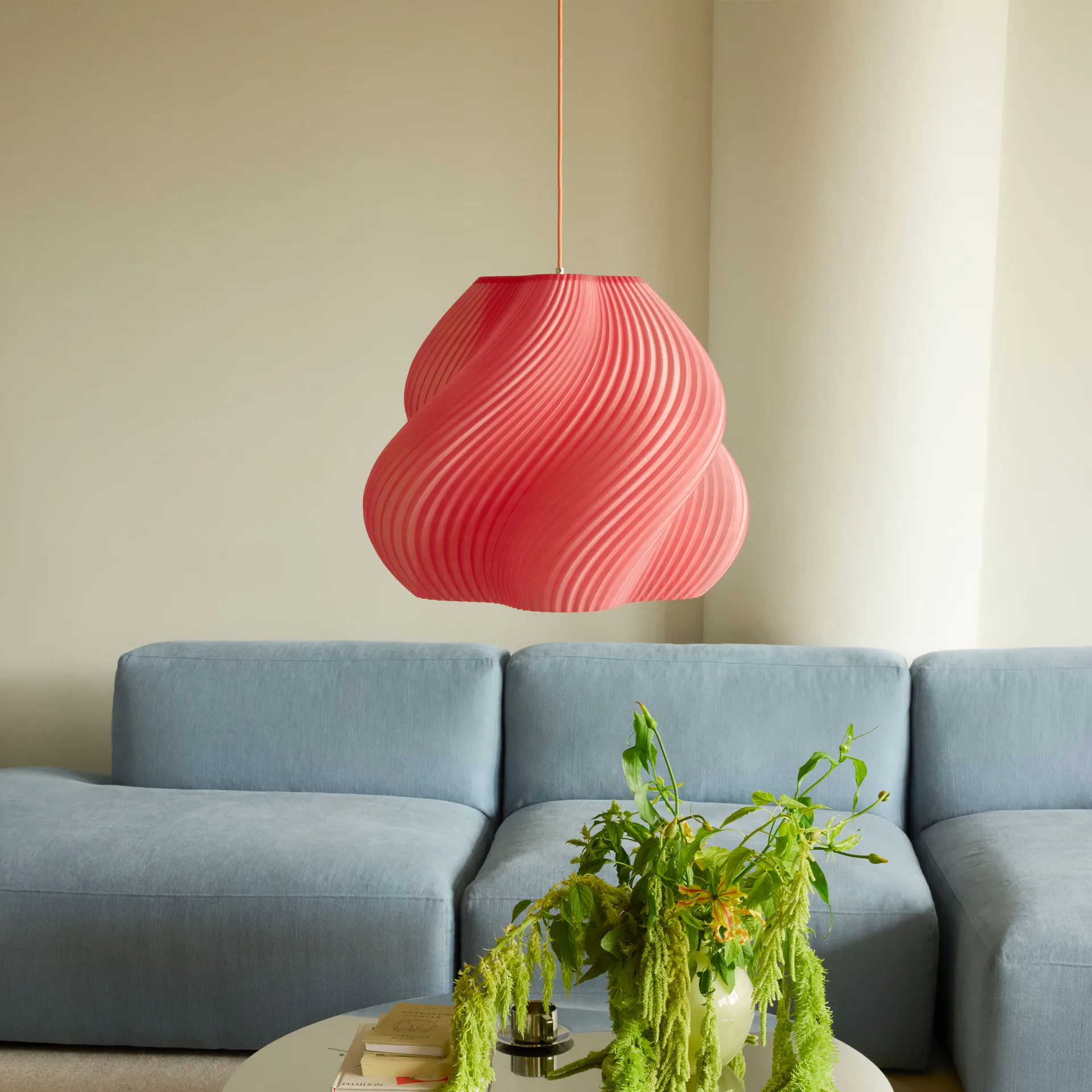Soft Serve pendant, Peach sorbet-chrome, Mega, 60 cm Crème Atelier