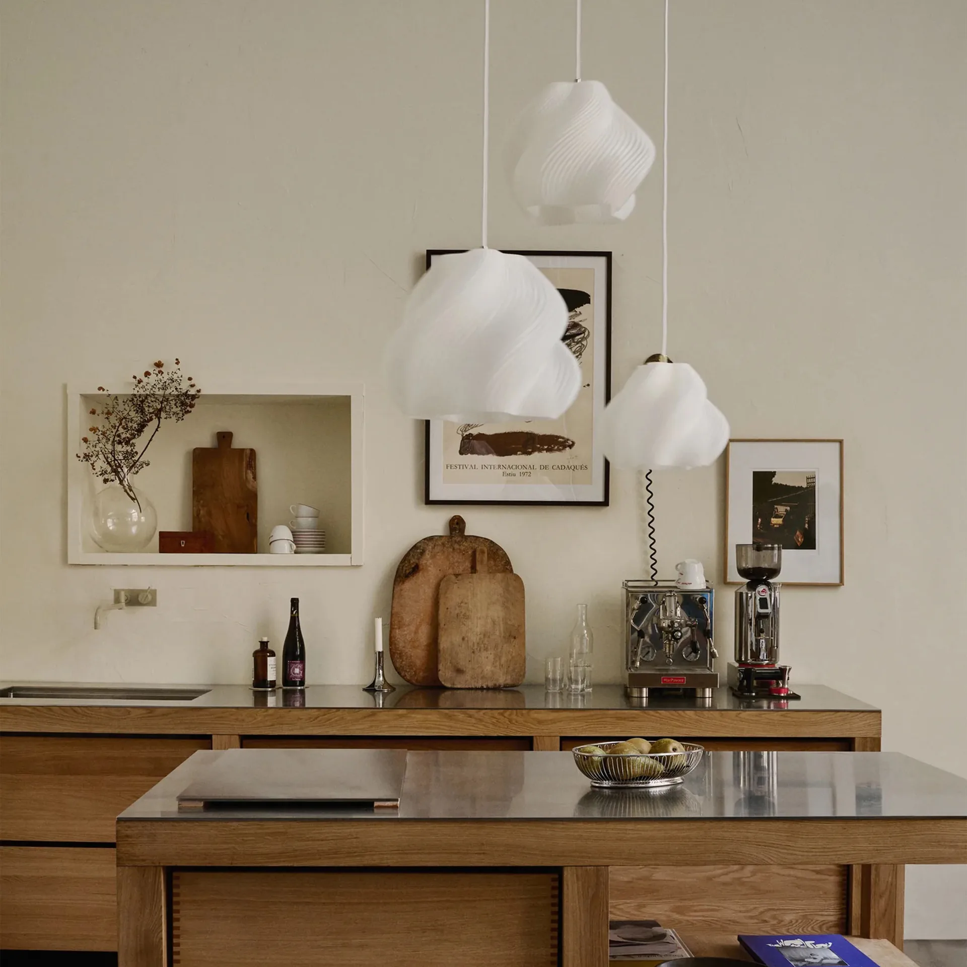 Soft Serve pendant, White-brass, 01, 20 cm Crème Atelier