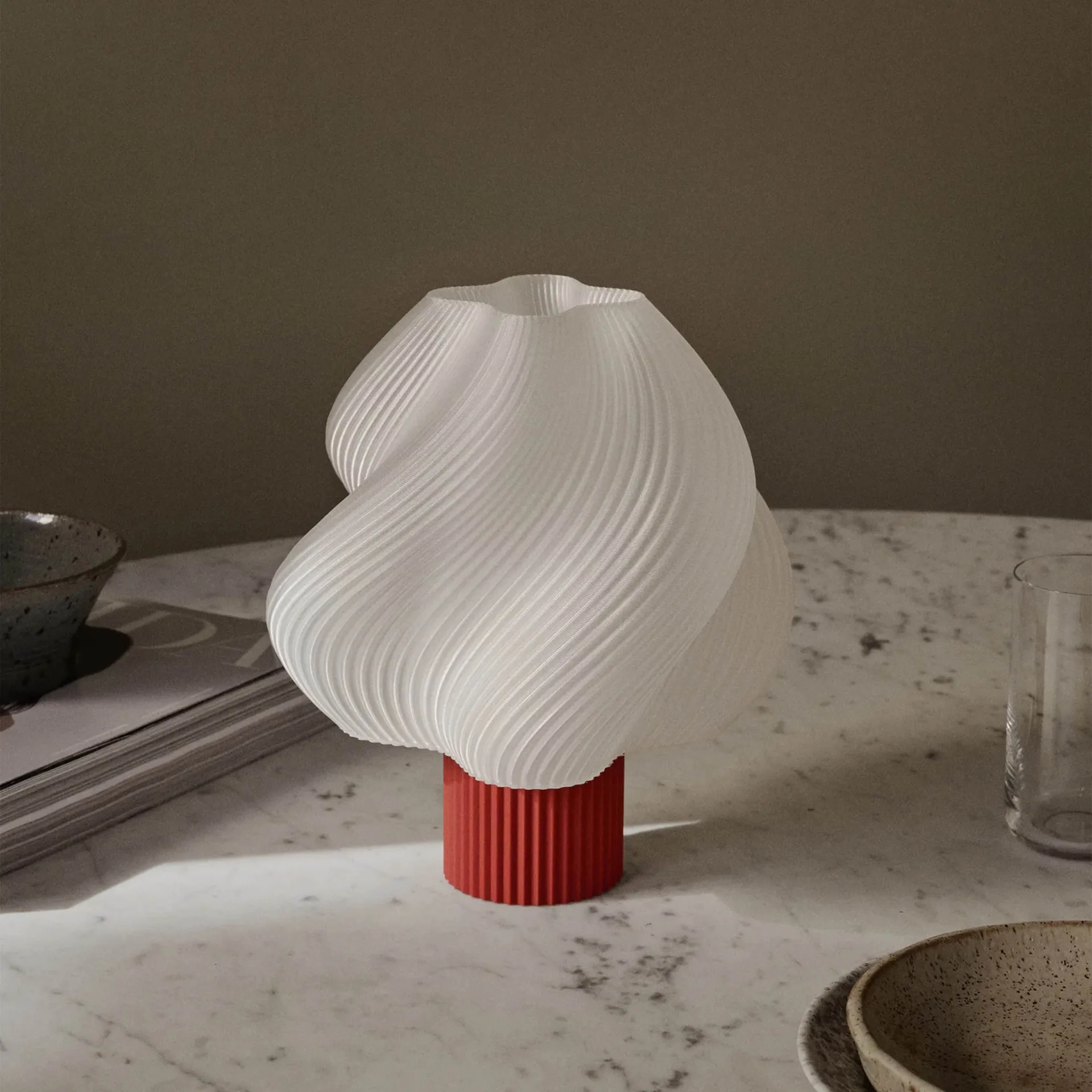 Soft Serve portable table lamp, Rhubarb, 23 cm Crème Atelier