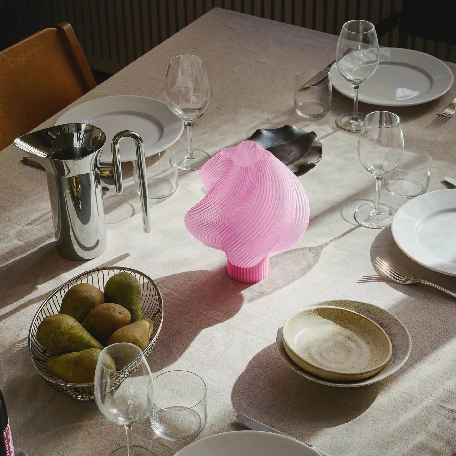 Soft Serve portable table lamp, Rose sorbet, 23 cm Crème Atelier