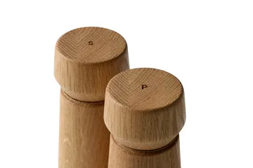 Amsterdam salt and pepper mill set - Natural, FSC oak, 2-piece set - Crushgrind