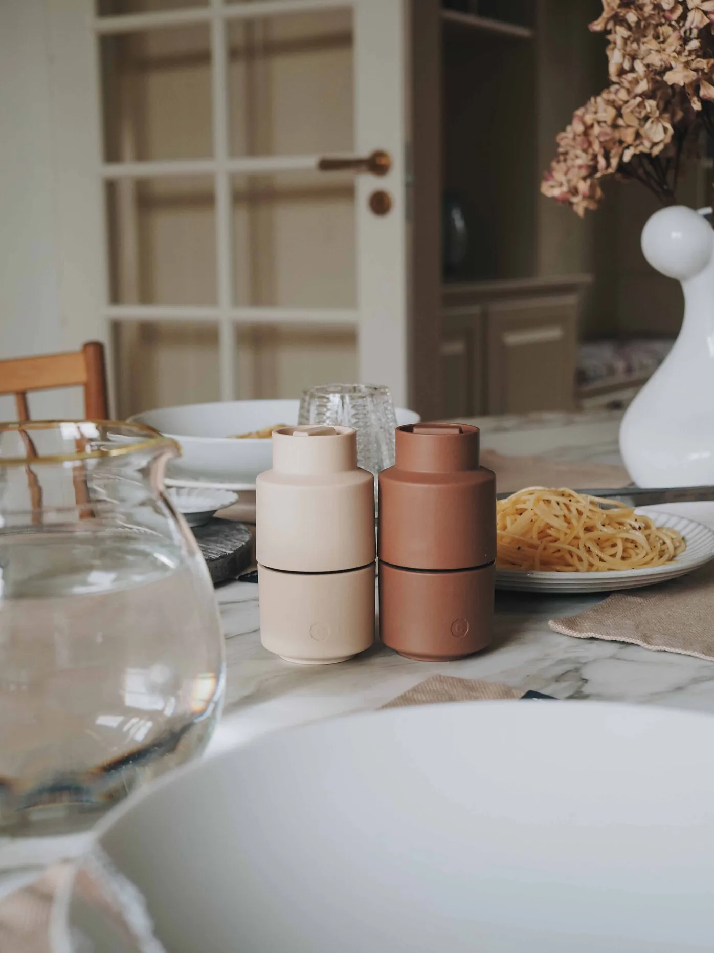 Billund salt and pepper mill set, All spice-cardamom, 2 parts Crushgrind