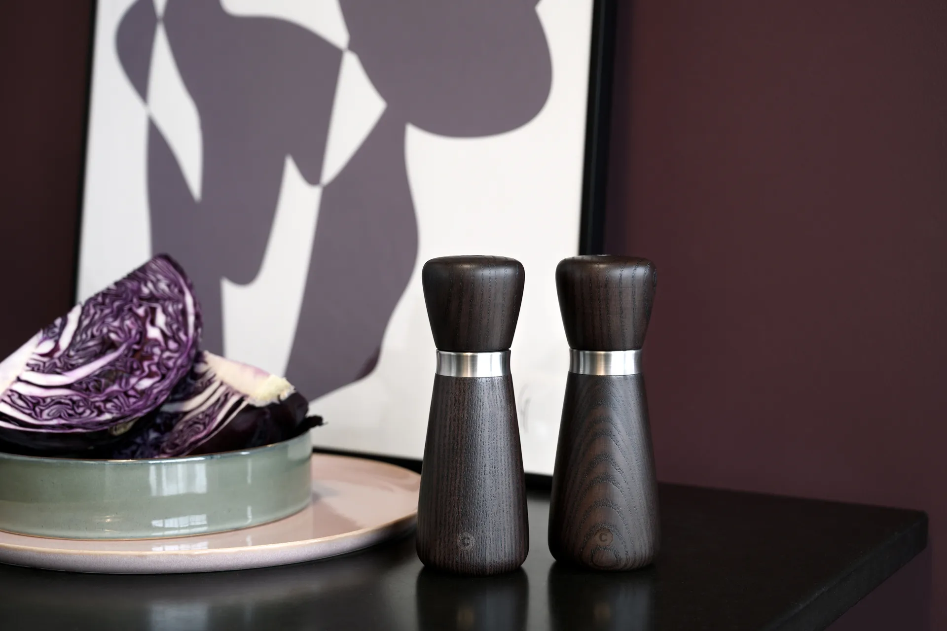 Kyoto spice grinder, Brown glaze, FSC ash, 17 cm Crushgrind