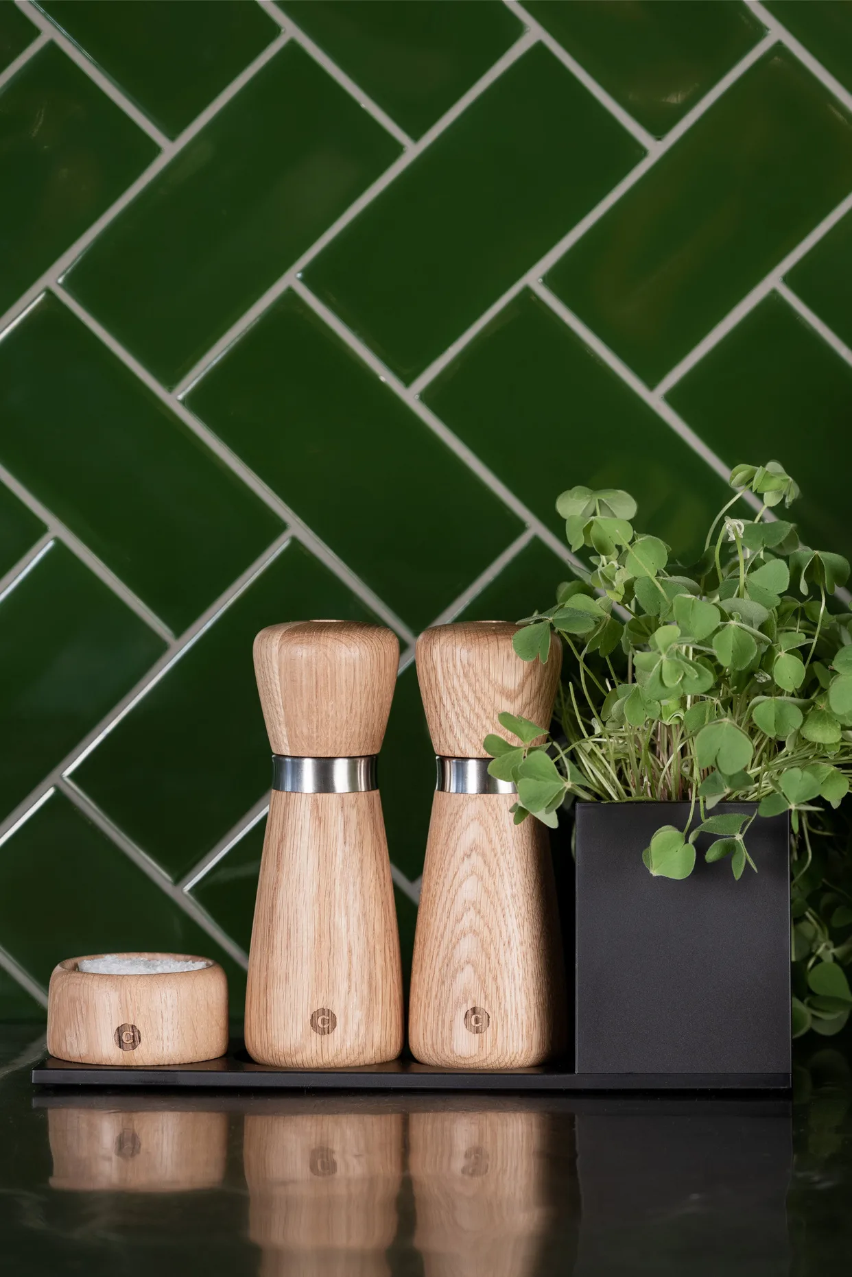 Kyoto spice grinder, Natural, FSC oak, 17 cm Crushgrind