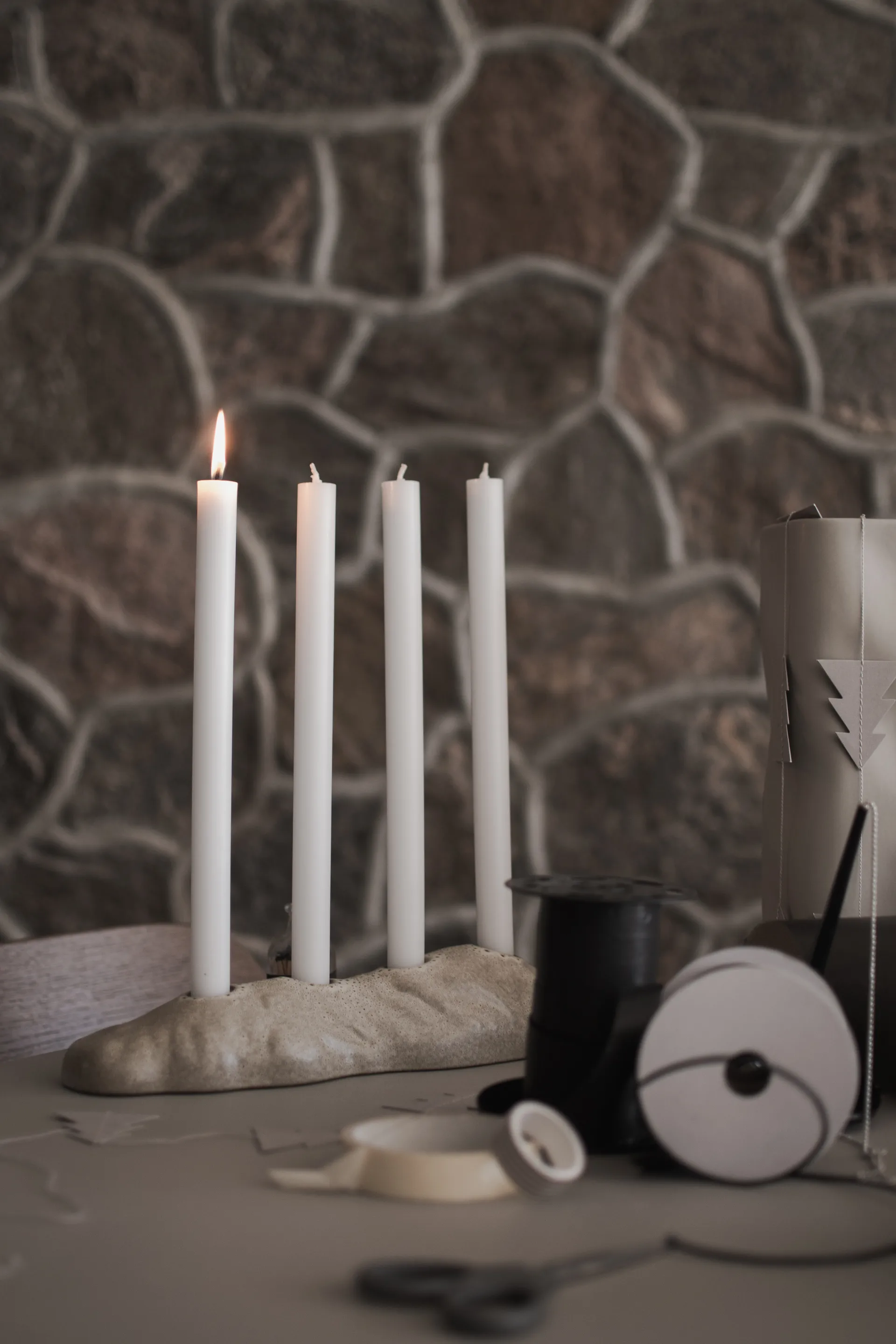 Base advent candle holder, Beige DBKD