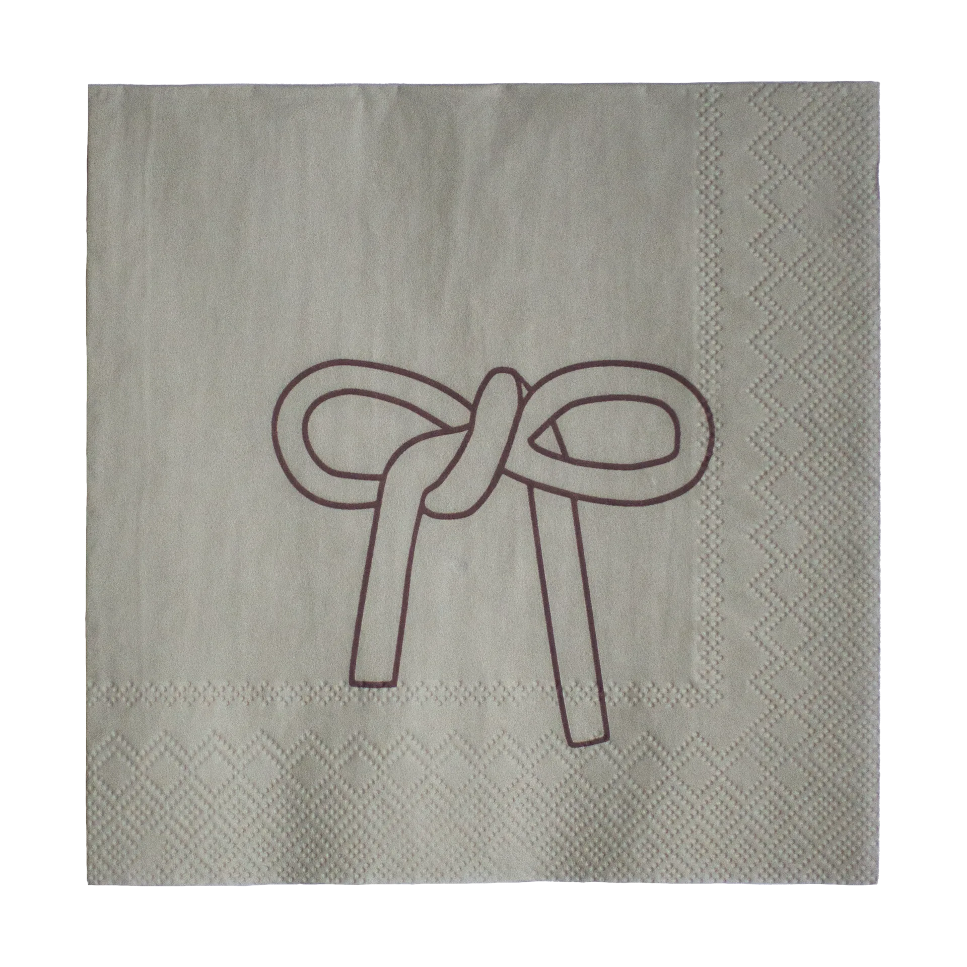 Bow paper napkin 33x33 cm 20-pack, Beige DBKD