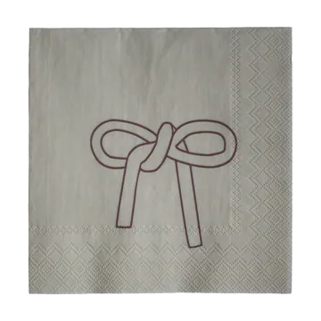 Bow paper napkin 33x33 cm 20-pack - Beige - DBKD
