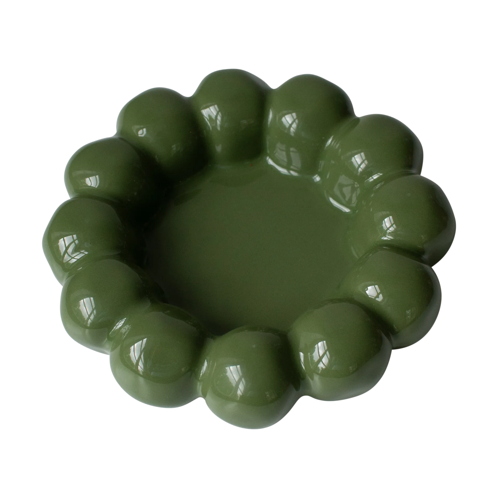Bright candle tray Ø17 cm, Shiny green DBKD