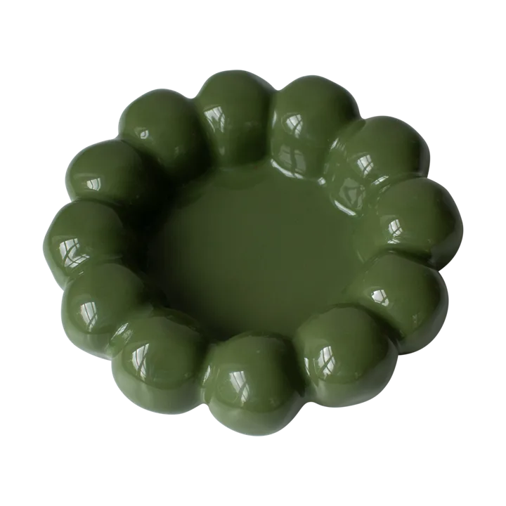 Bright candle tray Ø17 cm - Shiny green - DBKD