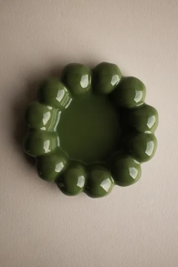 Bright candle tray Ø17 cm - Shiny green - DBKD