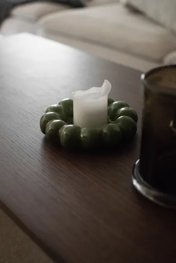 Bright candle tray Ø17 cm - Shiny green - DBKD
