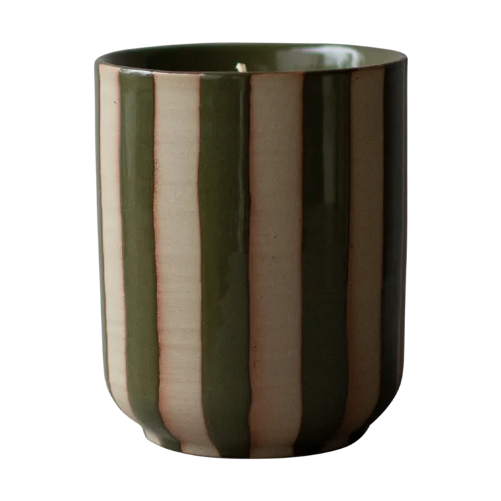 Burn scented candle 60 h - Stripe green - DBKD