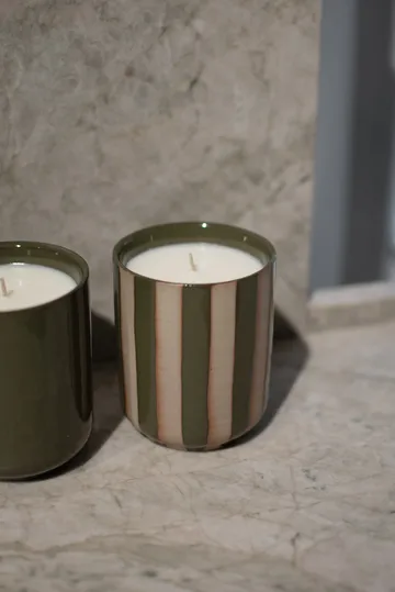 Burn scented candle 60 h - Stripe green - DBKD