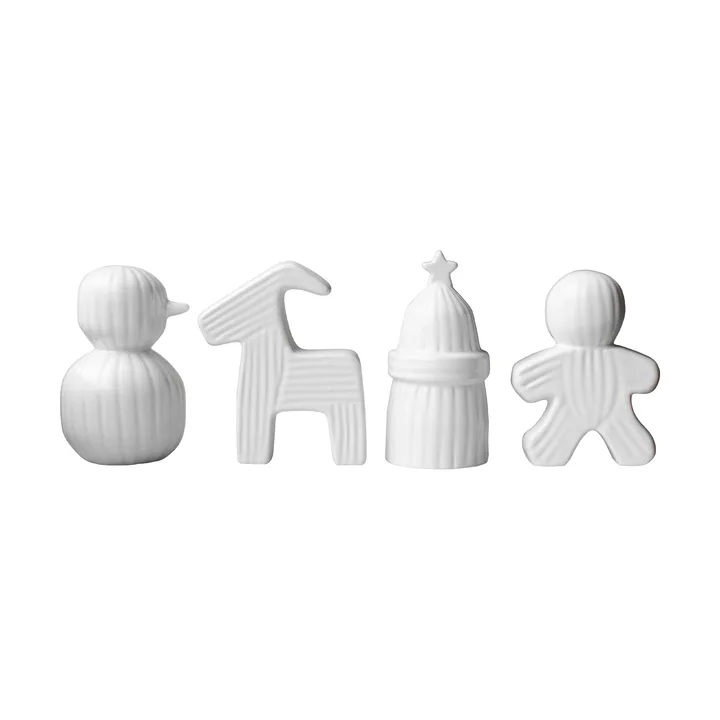 Christmas train Christmas decoration 4 pieces - Shiny white - DBKD
