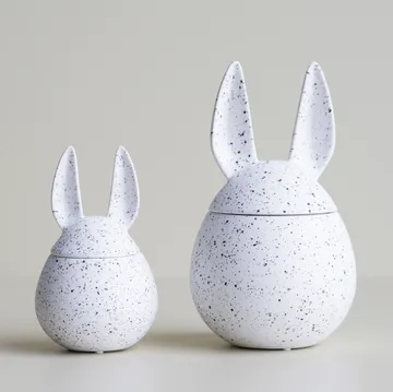 DBKD Eating rabbit bowl small - white dot - DBKD