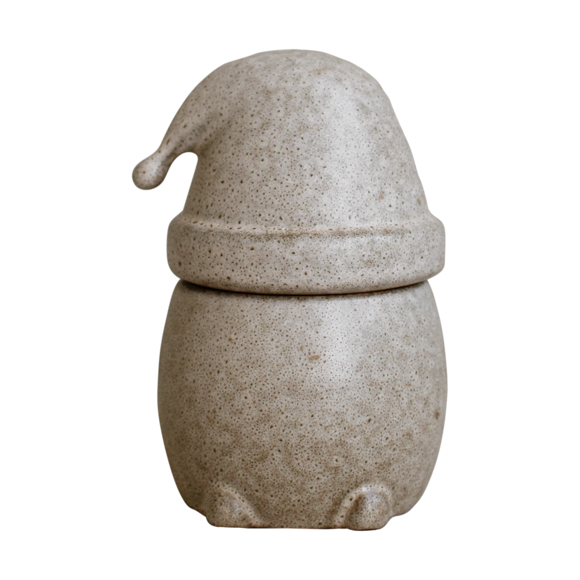 Eating Santa jar with lid small, Beige DBKD