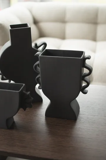 Flat vase 25 cm - Black - DBKD