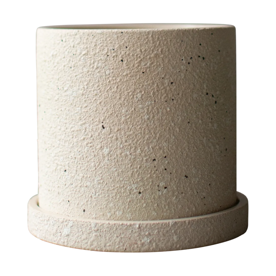 Grow flower pot Ø13 cm with saucer, Creme structure DBKD