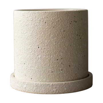 Grow flower pot Ø13 cm with saucer - Creme structure - DBKD