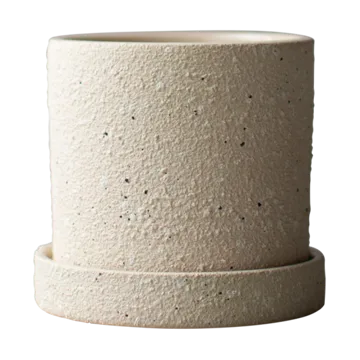 Grow pot Ø10 cm with saucer - Cream structure - DBKD