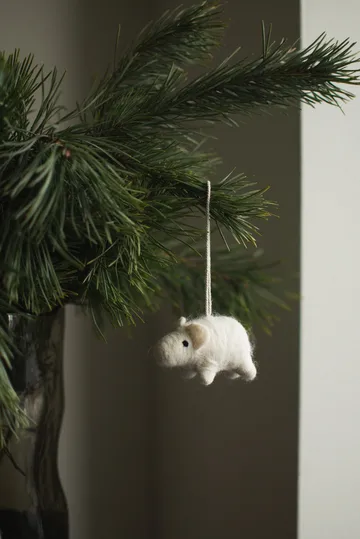 Hanging pig decoration hanger - White - DBKD