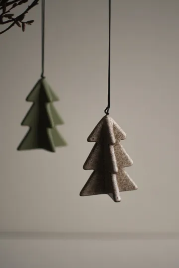 Hanging winter tree 7 cm - Beige - DBKD