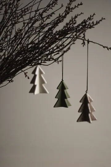 Hanging winter tree 7 cm - Beige - DBKD
