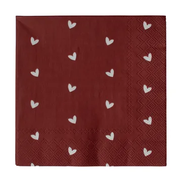 Heart paper napkin 33x33 cm 20-pack - Dark red - DBKD