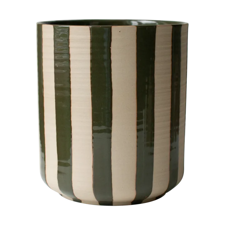 Line pot Ø14x16 cm - Stripe Green - DBKD