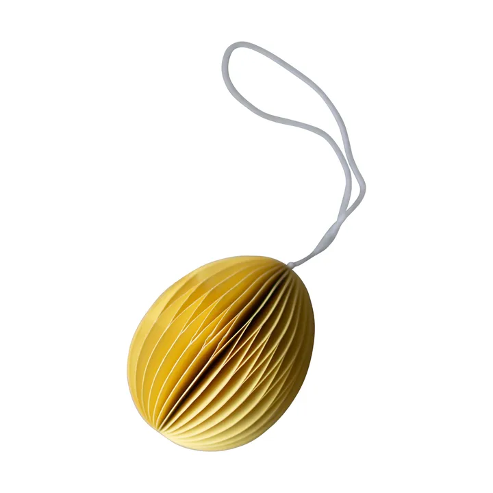 Ovoid Easter decoration paper 7 cm - Yellow - DBKD