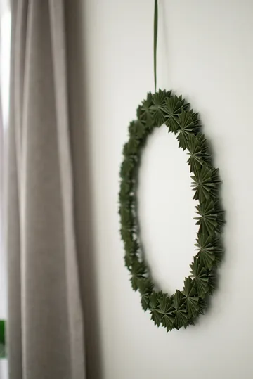 Paper flake wreath decoration wreath Ø35 cm - Green - DBKD